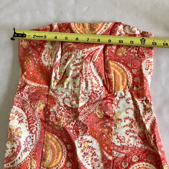 Moda International Size 2 Retro Paisley Print Strapless Tie Back - Picture 6 of 10